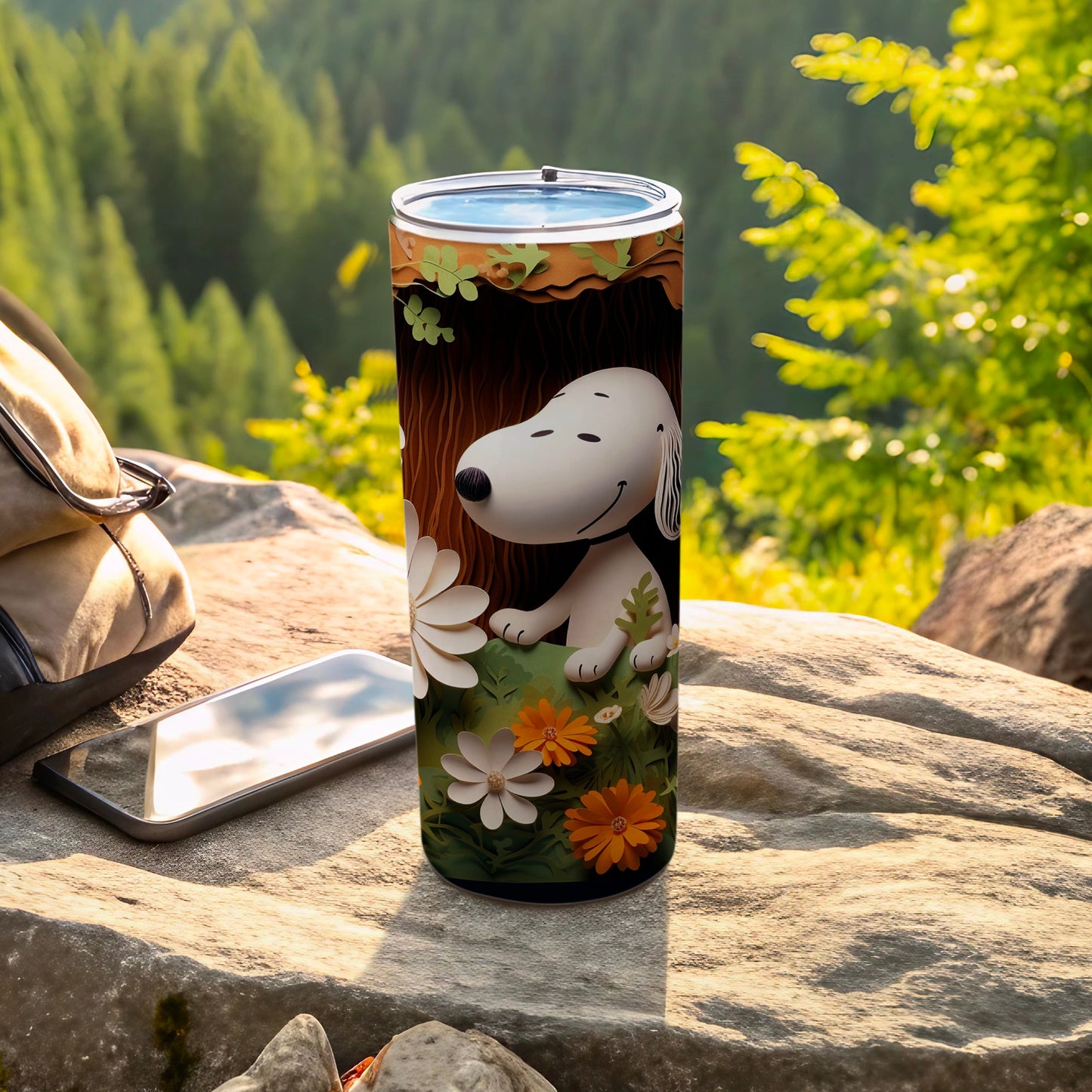 Snoopy Outdoor Adventure Design Tumbler Cup