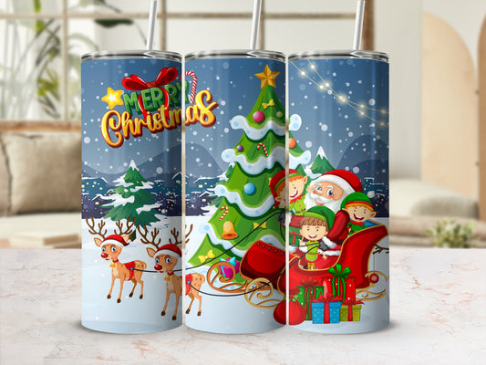 Festive Merry Christmas Themed Tumbler For Holiday Cheer