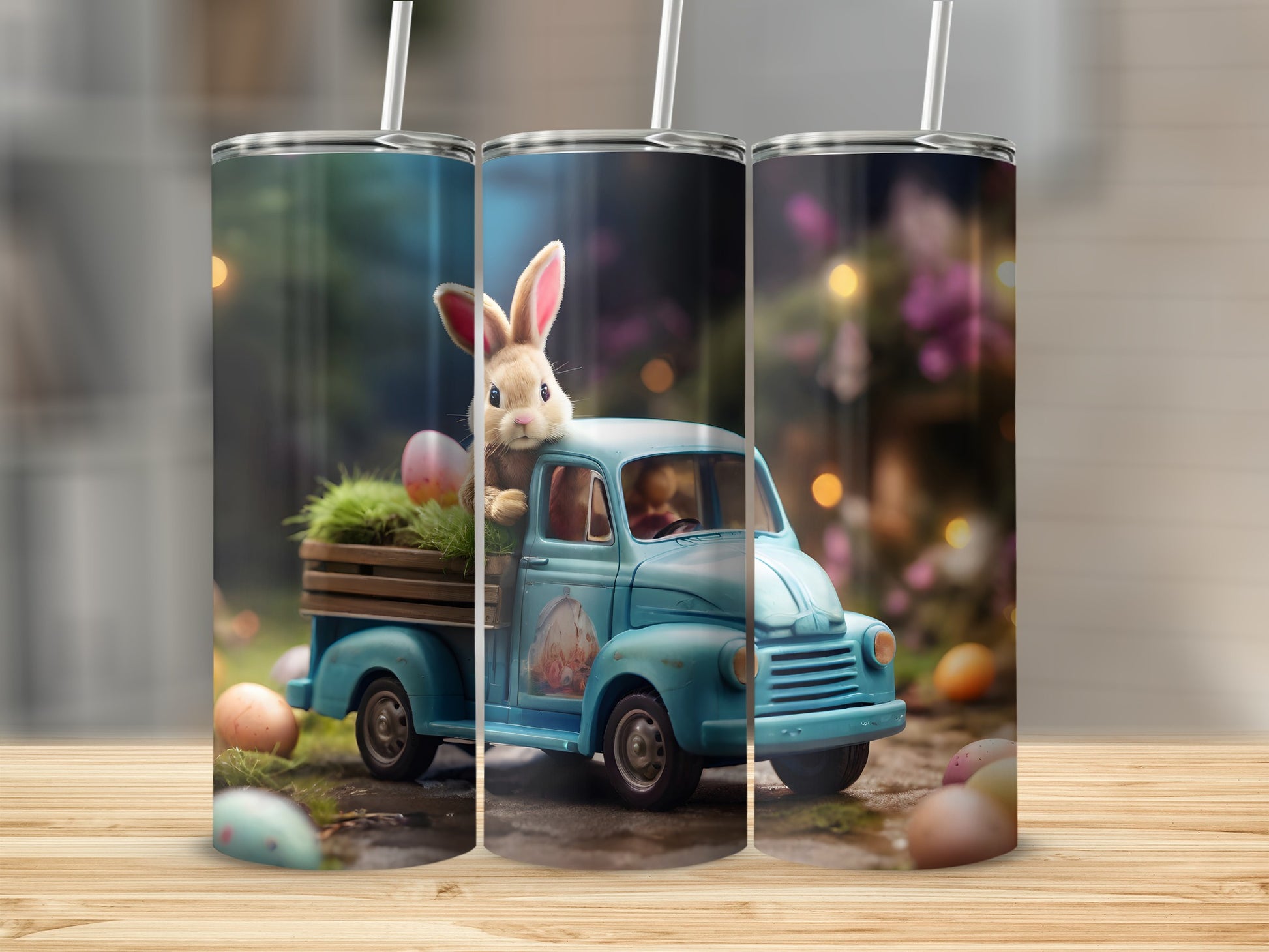 Sweet Bunny Blue Pickup Truck Easter Eggs Spring product type
