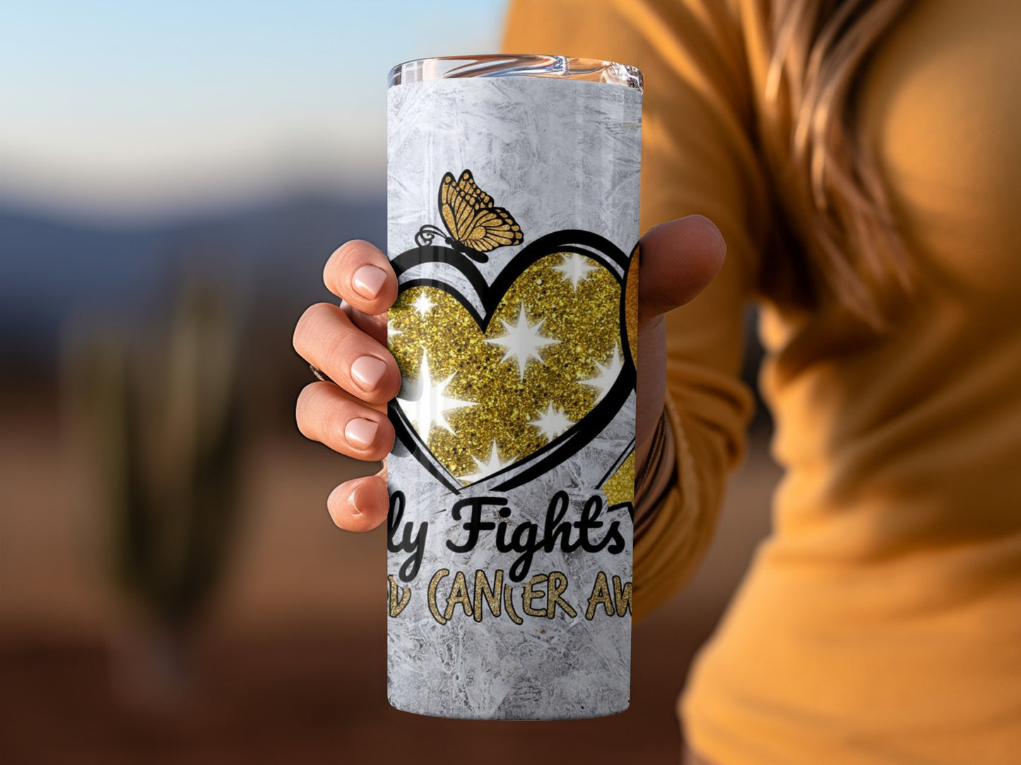 Butterfly Fights Childhood Cancer Awareness Tumbler