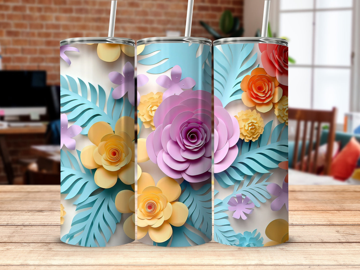 Beautiful Floral Design Tumbler for Stylish Drinkware
