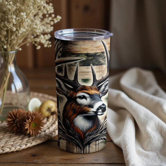 Majestic Deer Wildlife Art Tumbler for Nature Lovers