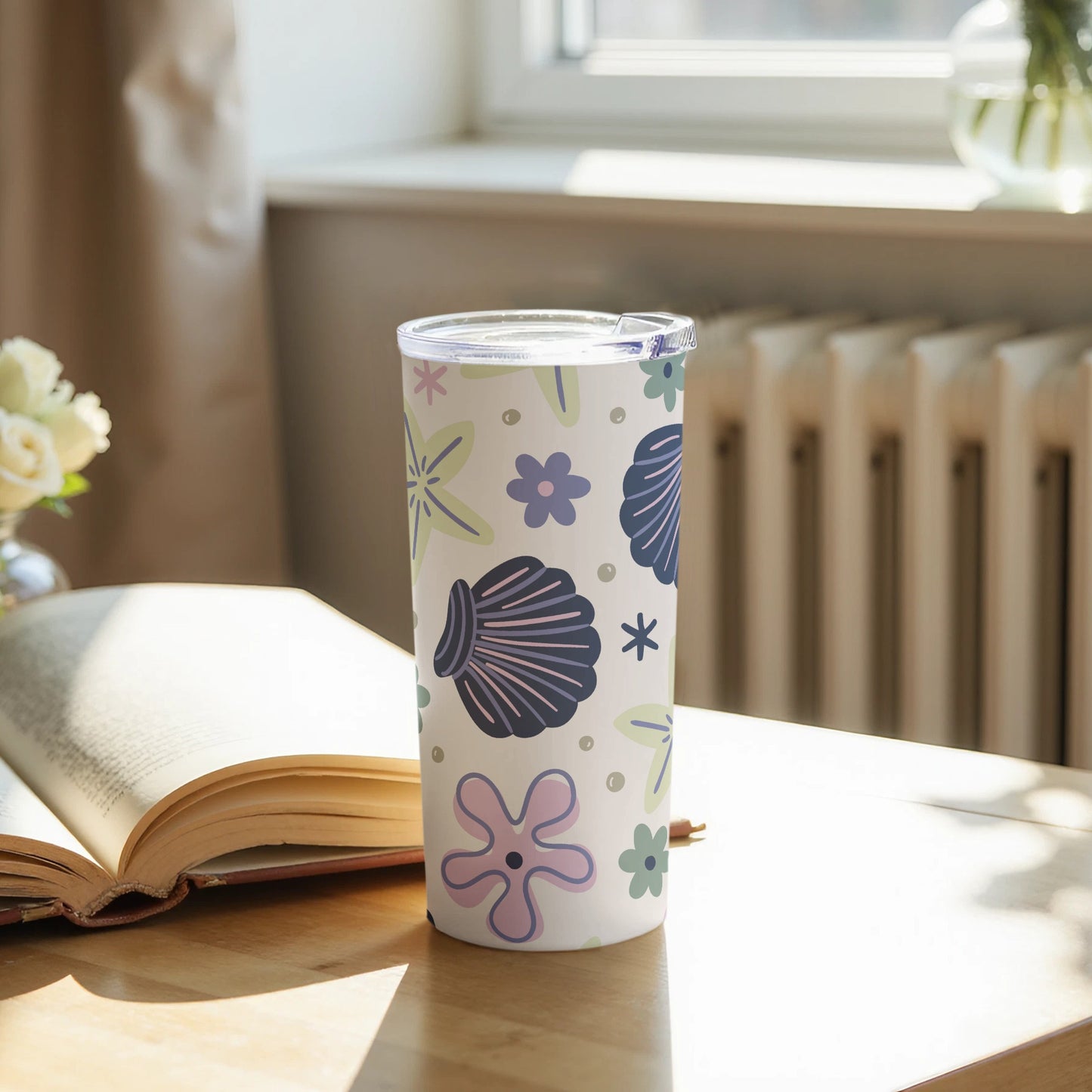 Floral Seashells Printed Insulated Tumbler product