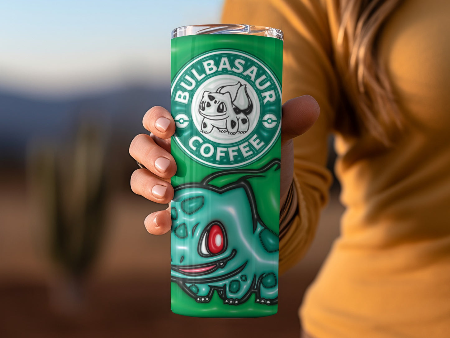 Bulbasaur Coffee Fun Design Tumbler Cup for Fans