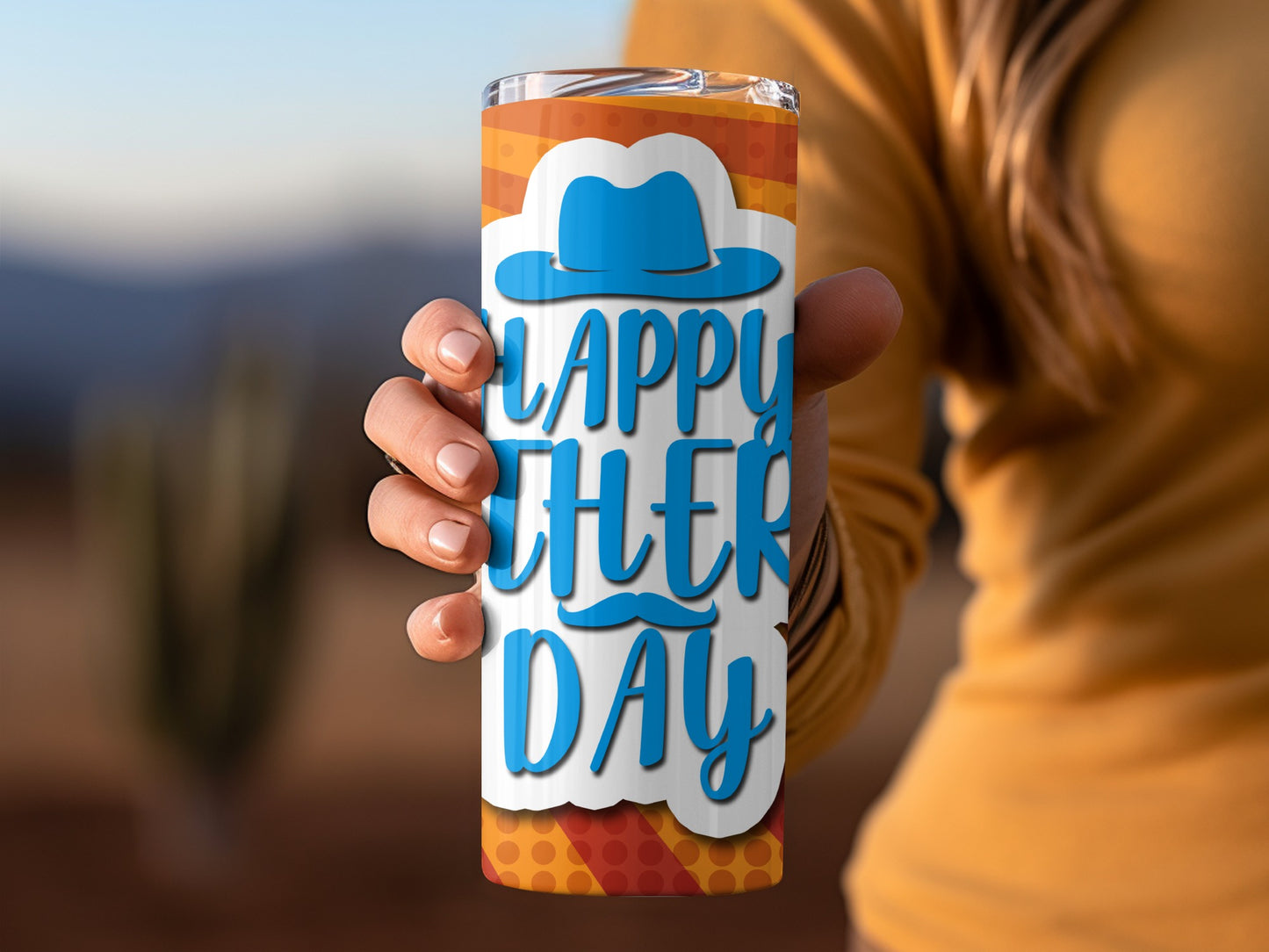 Happy Father's Day Blue Hat Design tumbler product