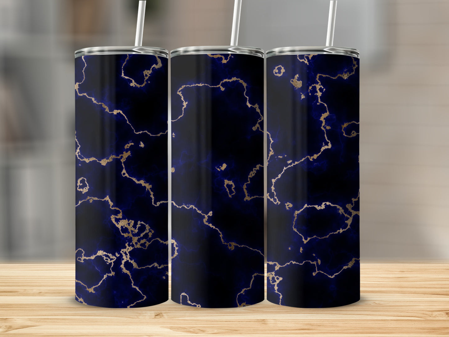 Navy Gold Marble Pattern Tumbler product type