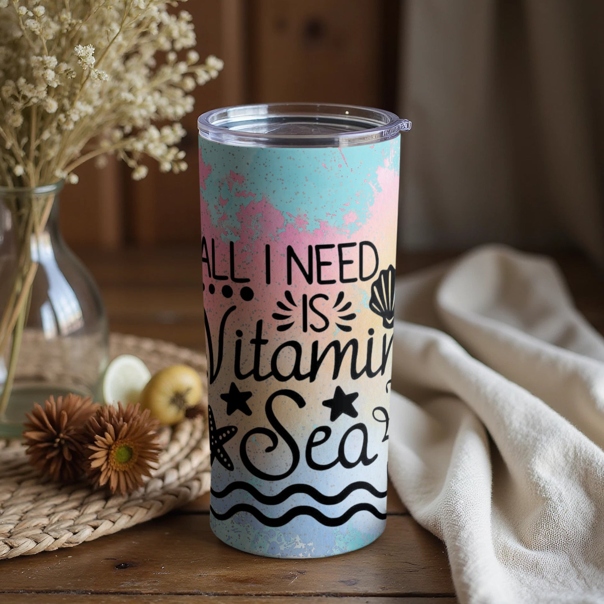 All I Need Is Vitamin Sea Travel Tumbler Cups