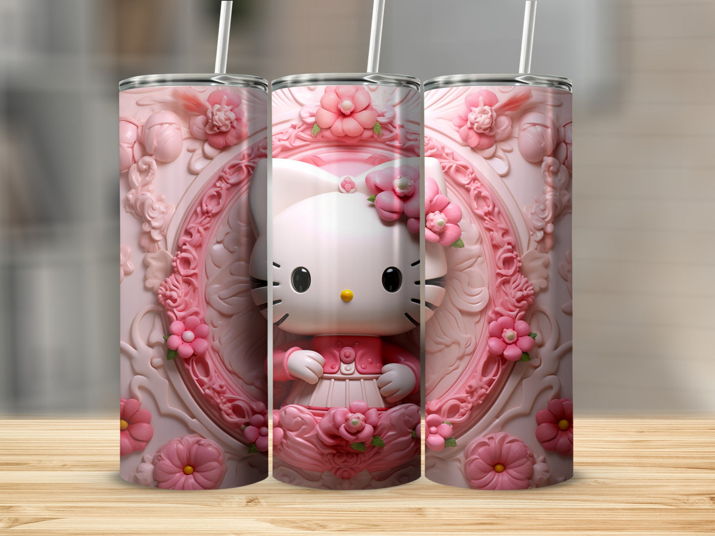 Cute Flower Hello Kitty Tumblers for Stylish Drinking