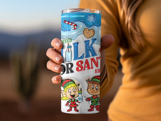Milk For Santa's Elves Funny Christmas Tumbler