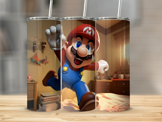 Vibrant Mario Design Stainless Steel Tumbler Cup