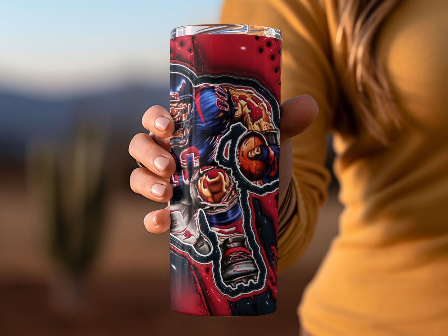 Houston Texans Player Cartoon Style Art Design Tumblers