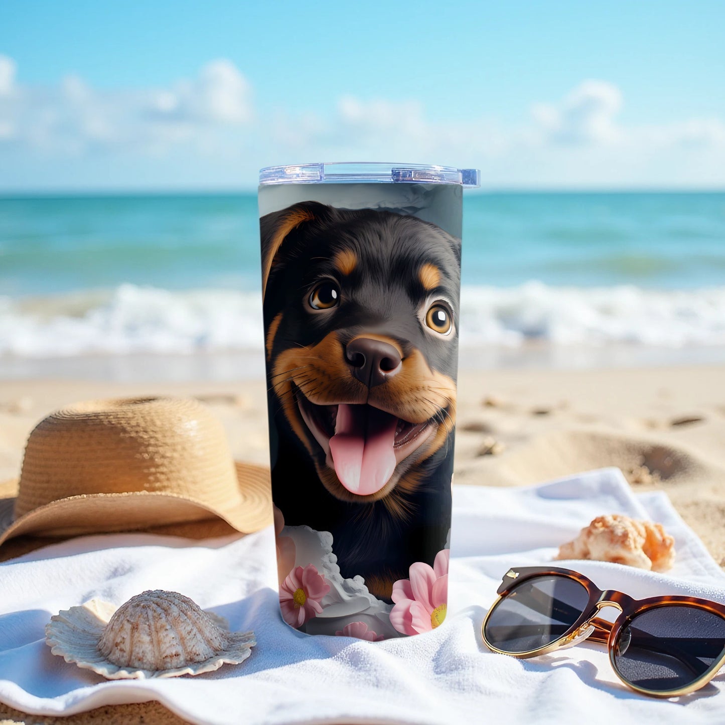 Smiling Rottweiler Puppy Beach Day Vacation Tumbler product type
Rottweiler Puppy
Cute Dog
Happy Dog
Dog Lover
Rottie Gift
Beach Life
Ocean View
Summer Vibes
Vacation Dog
Travel Tumbler
Insulated Mug
Drinkware Gift
Pet Portrait
Animal Design
Tropical Beach
Sunny Day
Coffee Tumbler
Water Bottle
Unique Tumbler
Dog Mom Gift