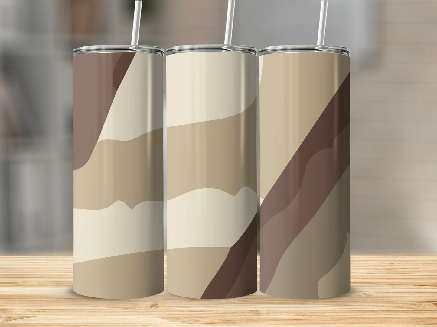 Stylish Abstract Earth Tone Design Tumbler Product