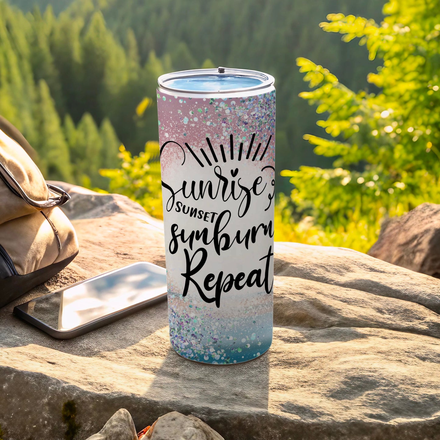 Sunrise Sunset Sunburn Repeat Glitter Tumbler product type