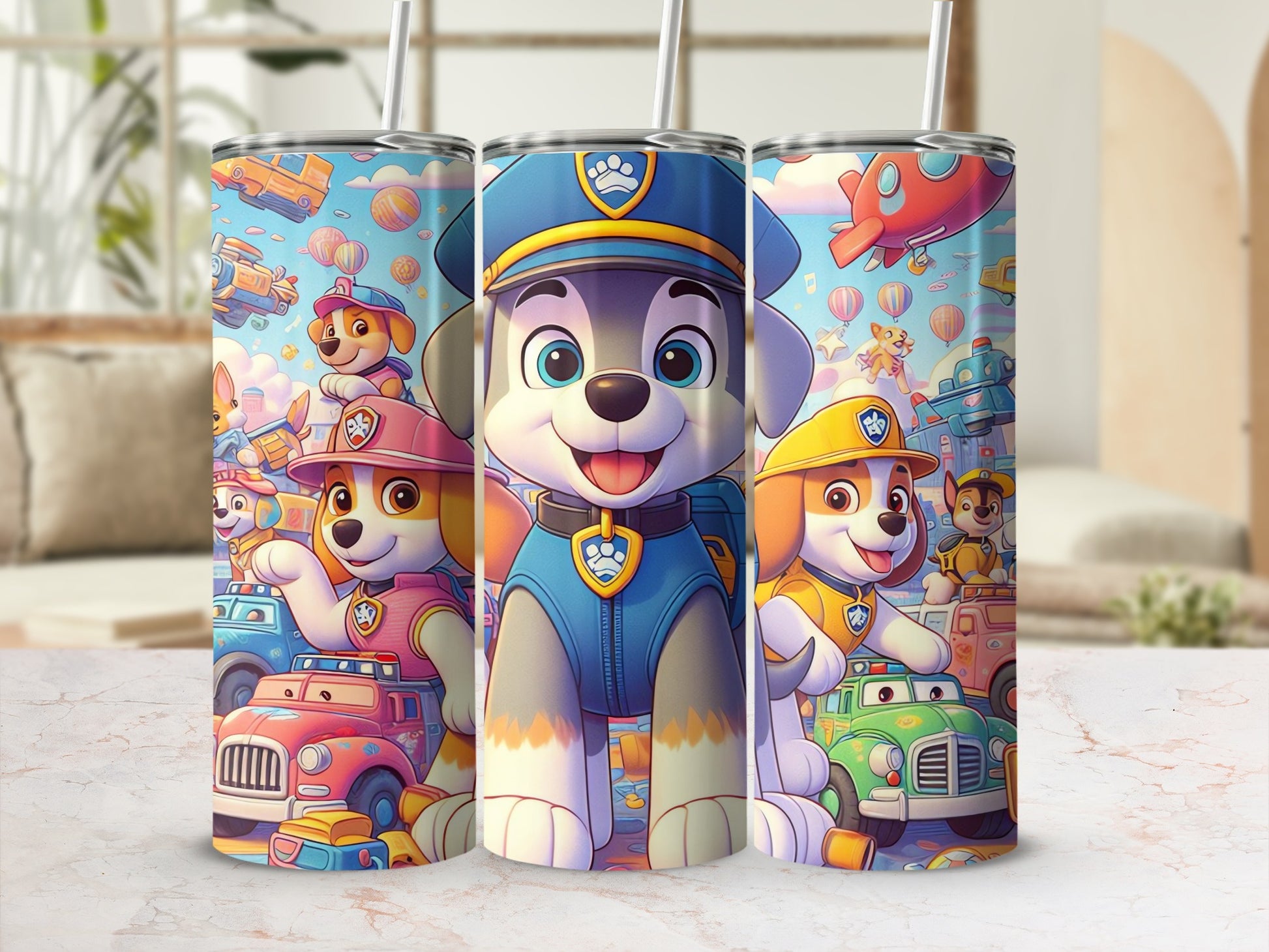 Colorful Cartoon Dog Patrol Stainless Steel Tumbler