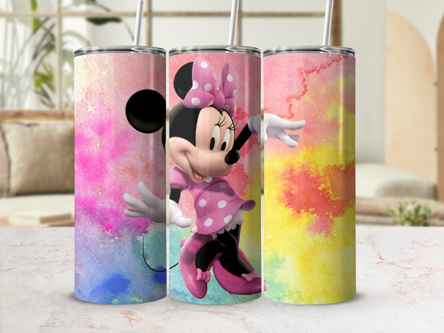 Colorful Minnie Mouse Tumbler Perfect for Gifting