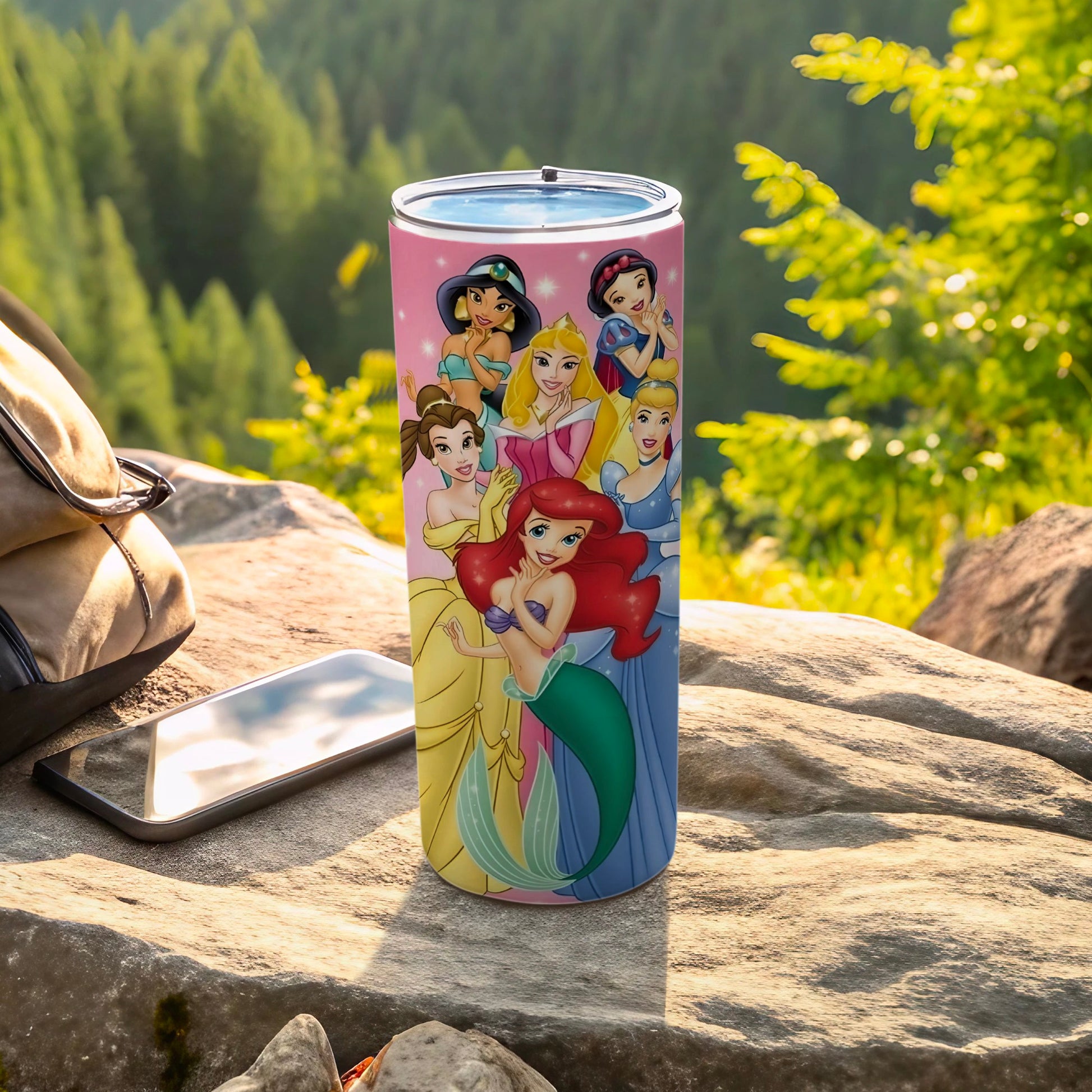 Colorful Princess Characters Travel Tumbler Product