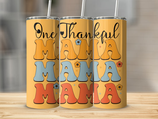 One Thankful Mama Colorful Tumbler Cup Product