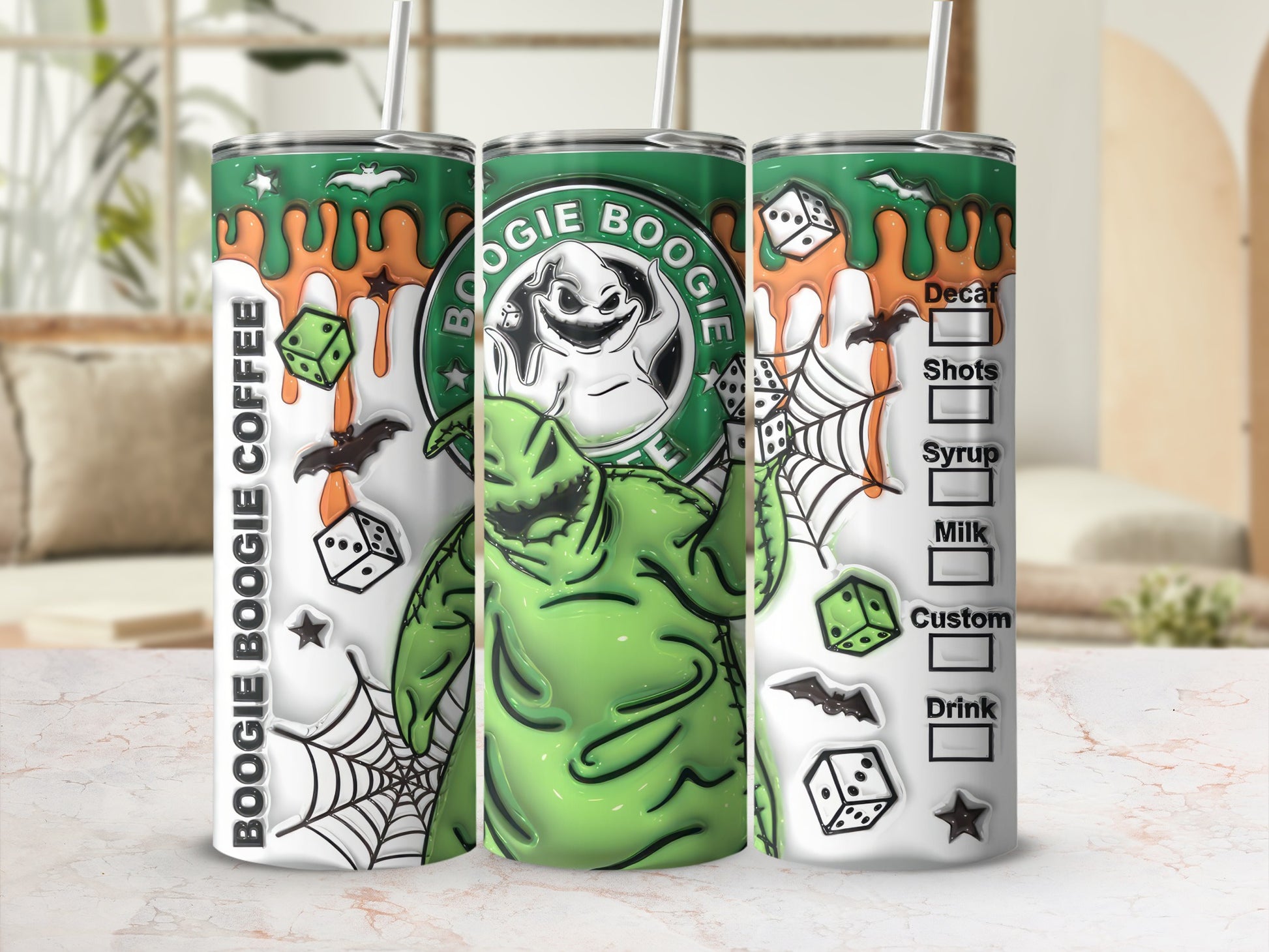 Boogie Boogie Coffee Themed Customizable Drink Tumbler
