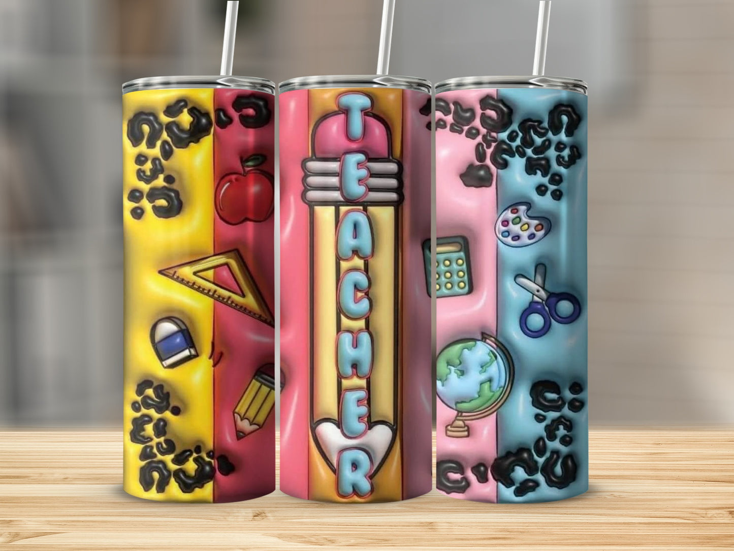 Vibrant Teacher Design Stainless Steel Tumbler