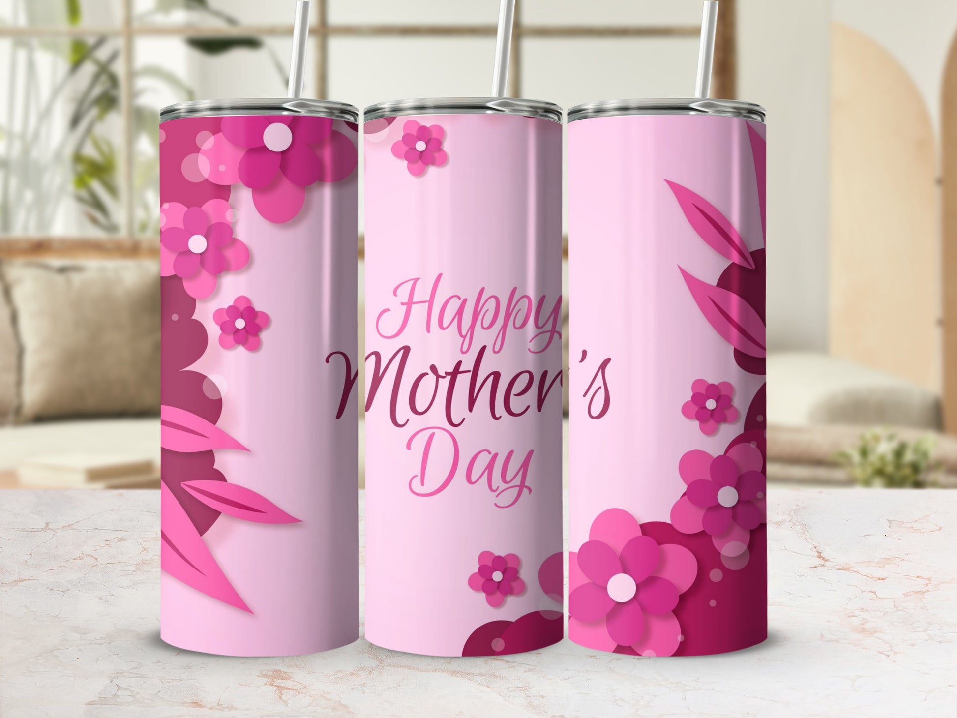 Happy Mother's Day Floral Theme Tumbler