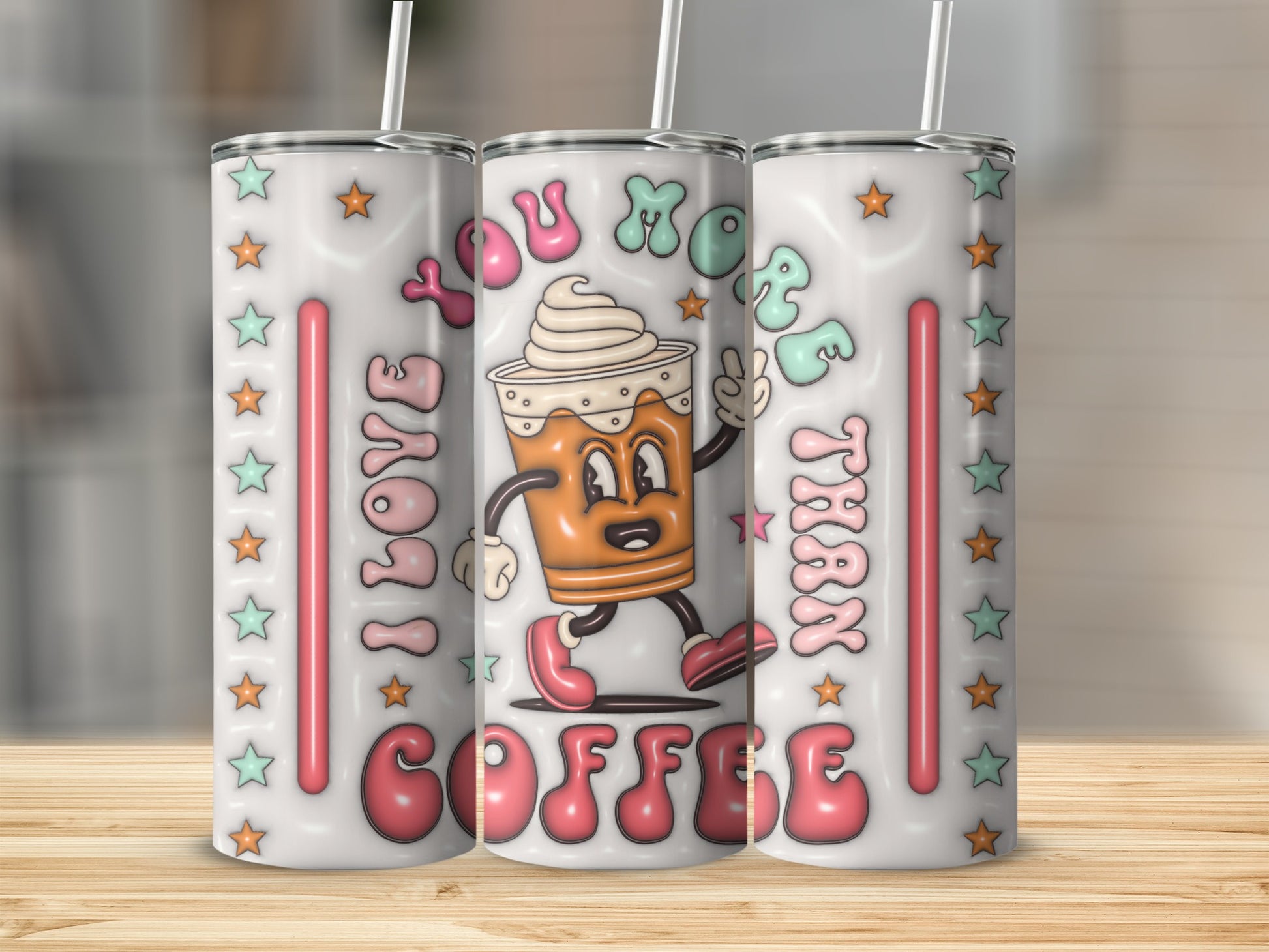 I Love You More Than Coffee Graphic Design Tumbler