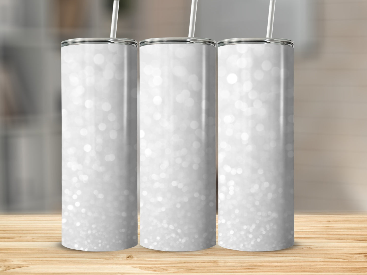 Sparkling Silver Design Tumbler for Stylish Drinkware