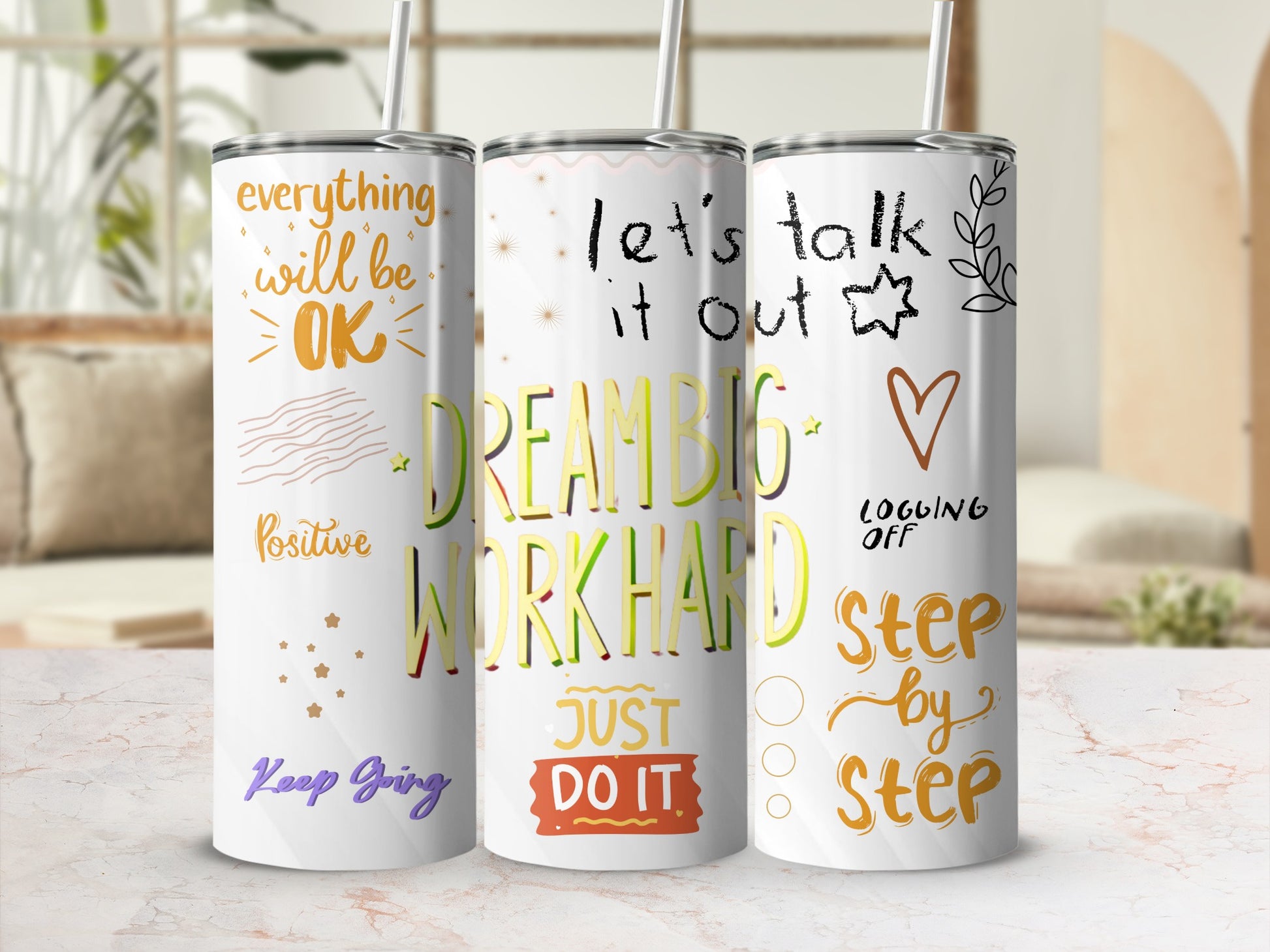 Motivational Quotes Double Walled Insulated Tumbler