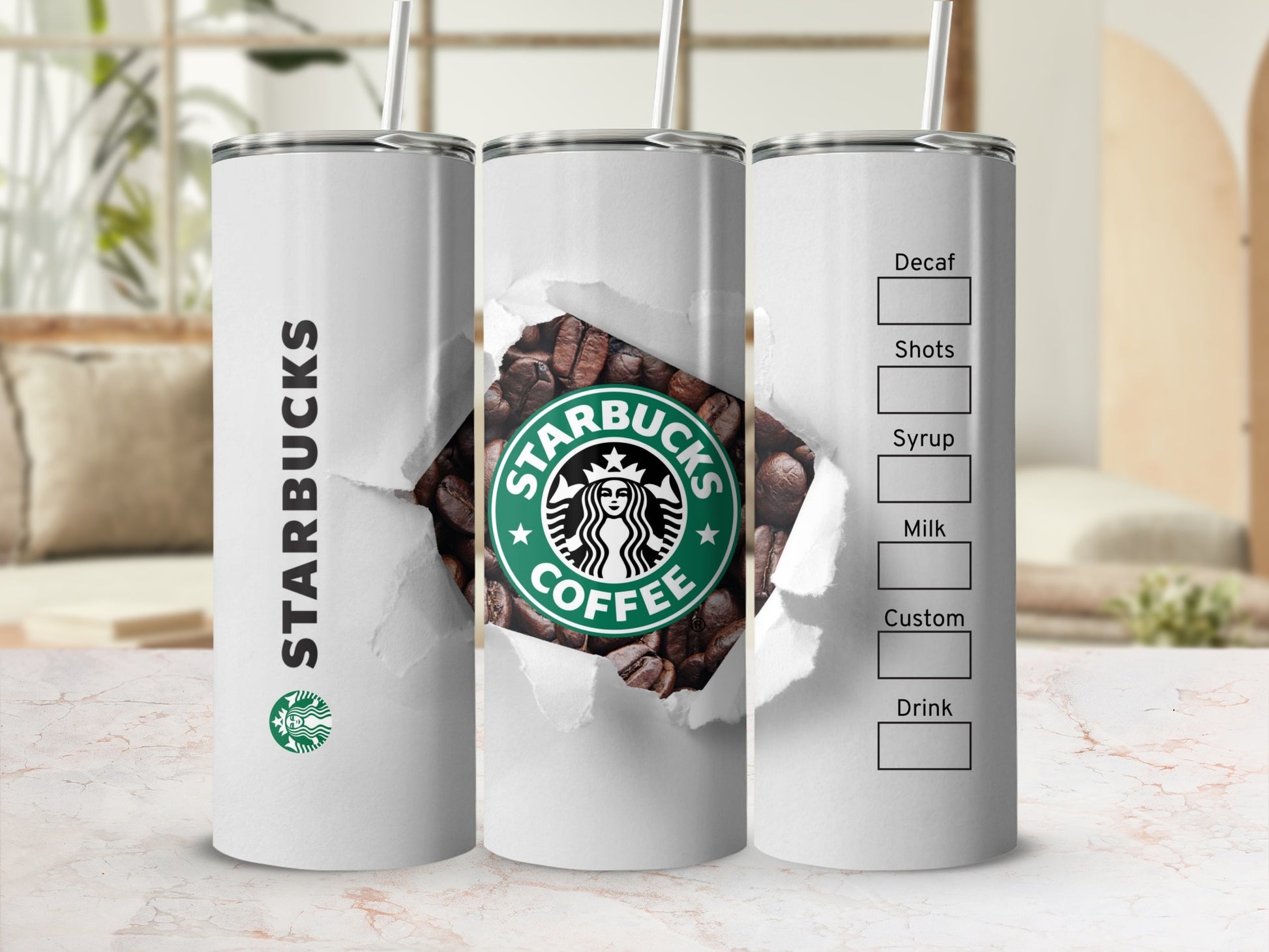 Starbucks Coffee Design Insulated Tumbler with Straw