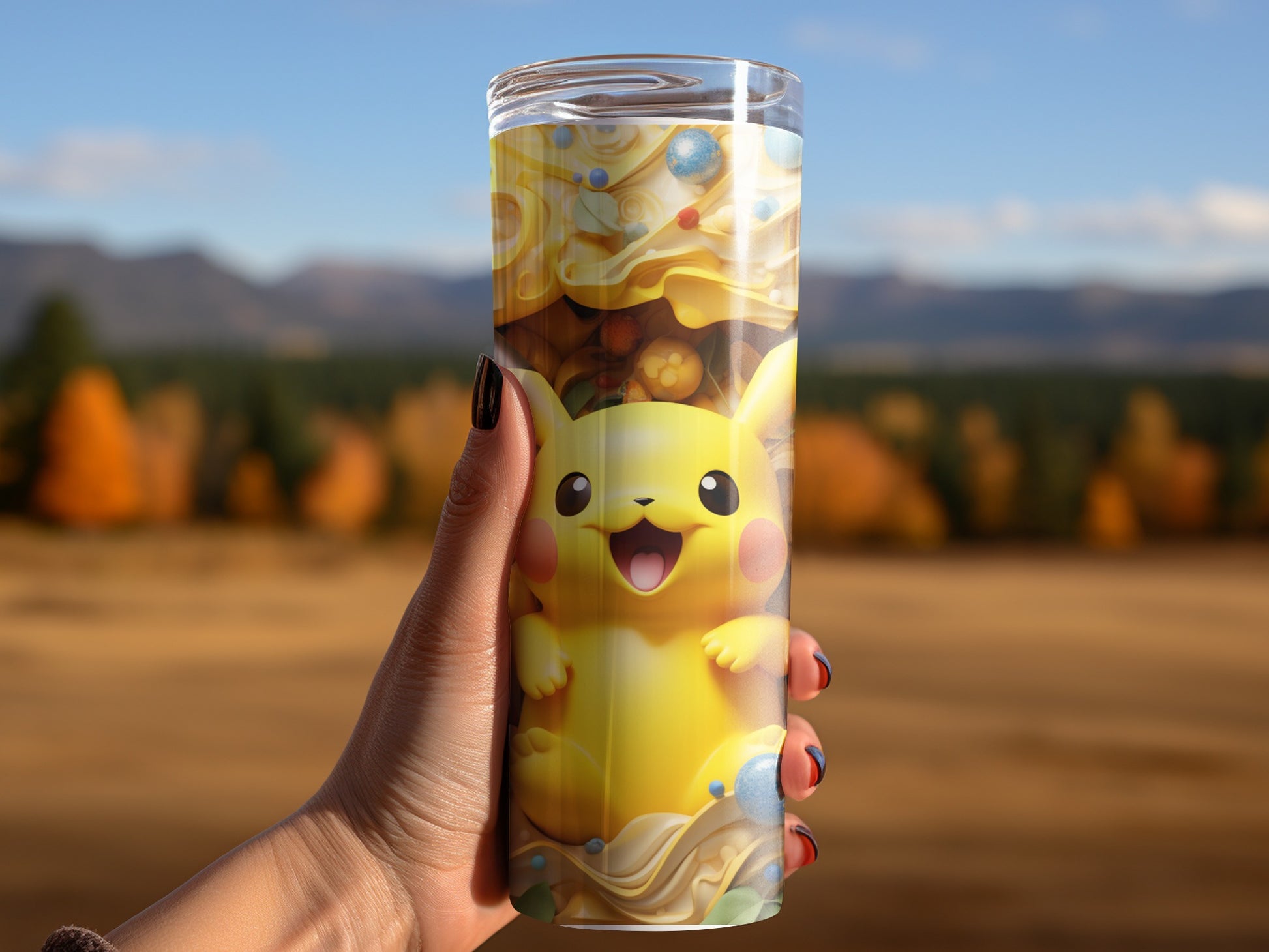 Adorable Pikachu Design Insulated Drink Tumbler