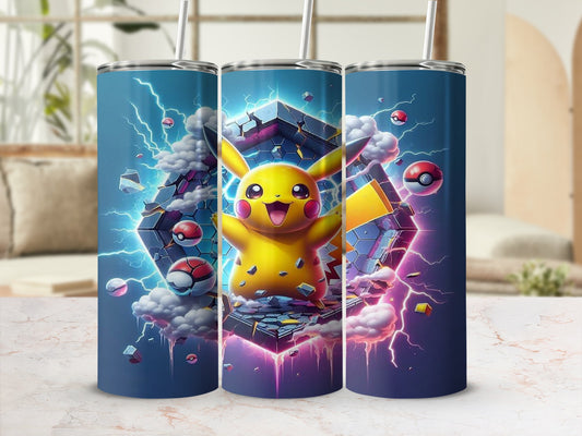 Adorable Pikachu Design Insulated Tumbler Cups Set