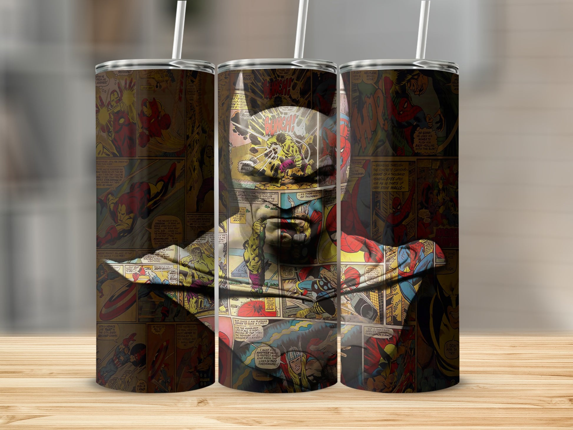 Comic Book Art Batman Bust Superhero Panels Tumbler product type