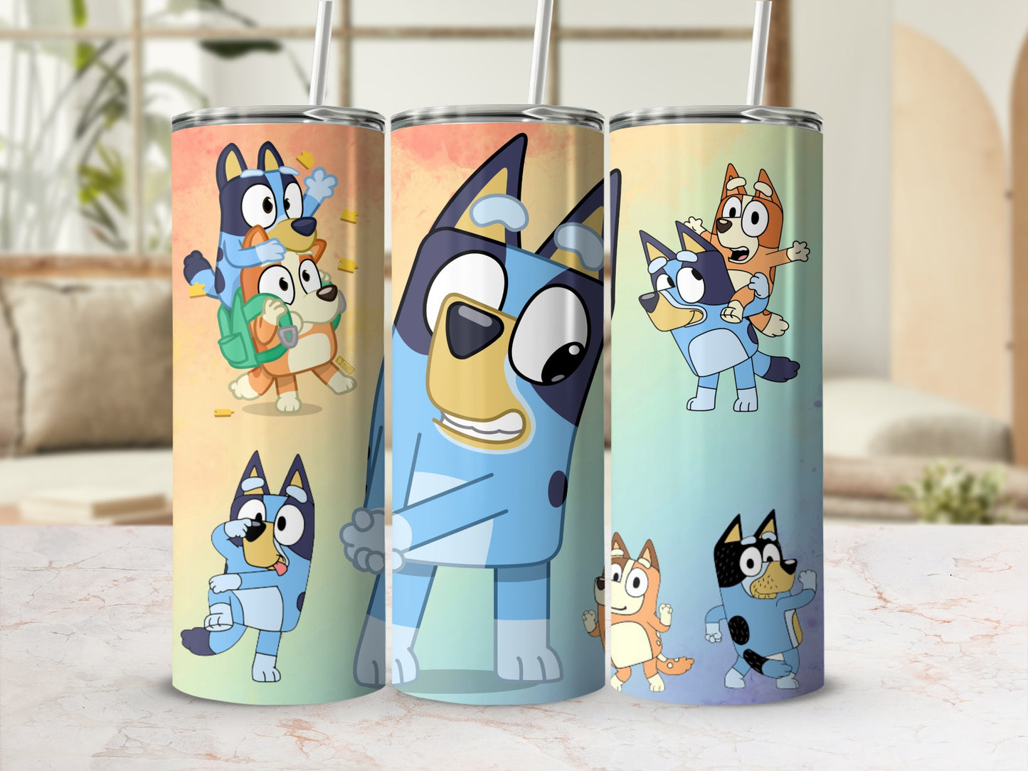 Cute Cartoon Dog Characters Insulated Tumbler Cup