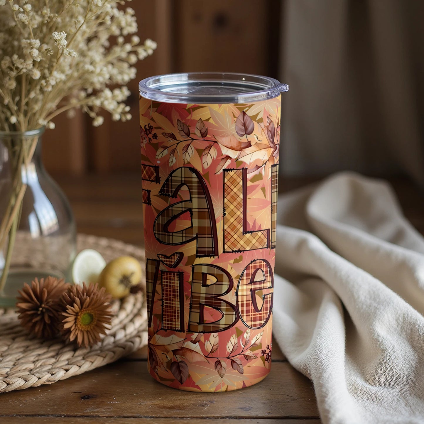 Fall Vibes Autumn Theme Tumbler For Everyday Use