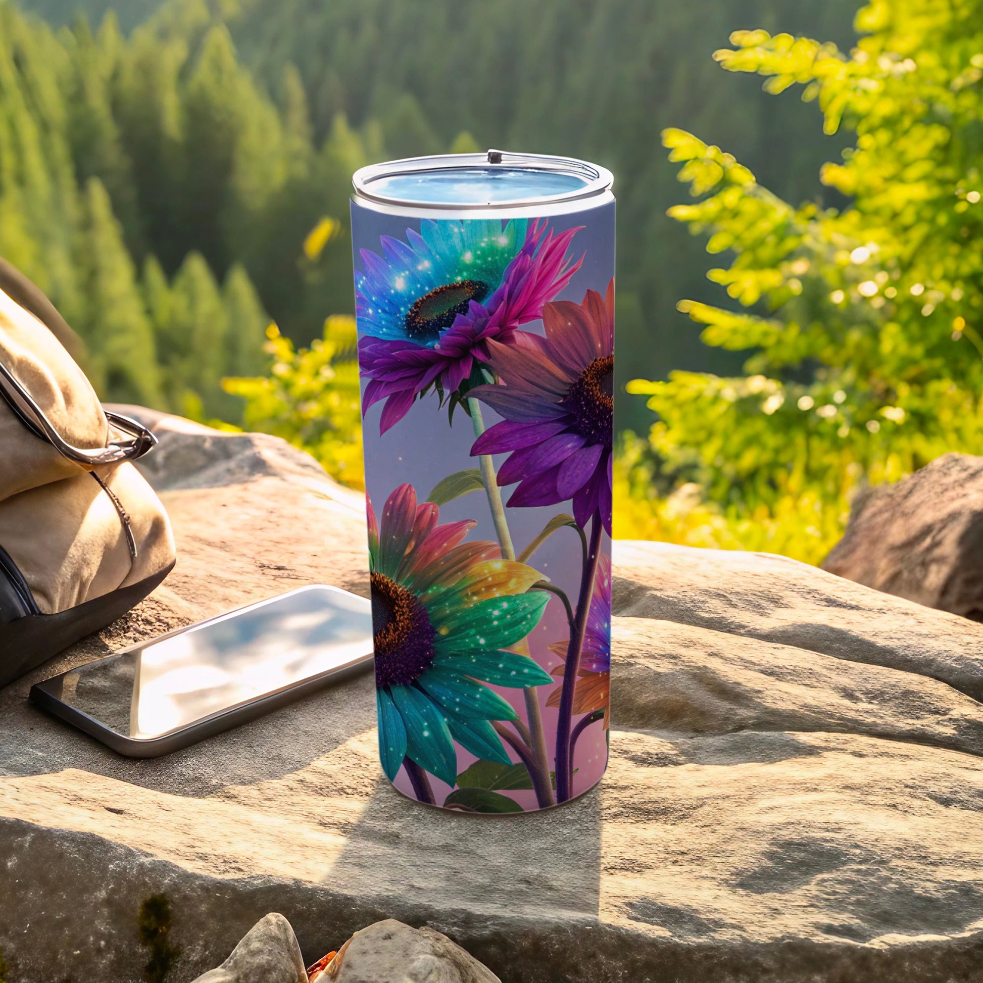 Vibrant Sunflower Tumbler for Outdoor Enthusiasts