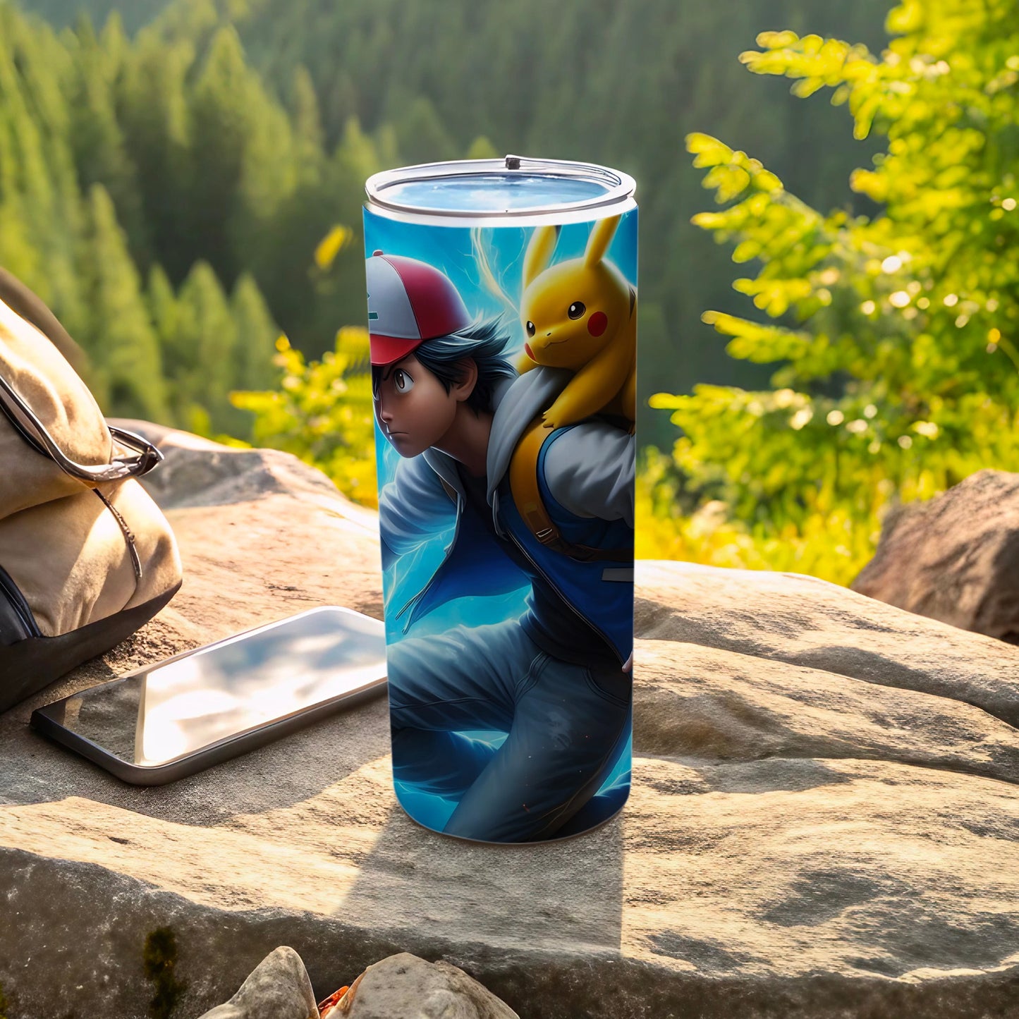 Ash and Pikachu Adventure Themed Tumbler Cup