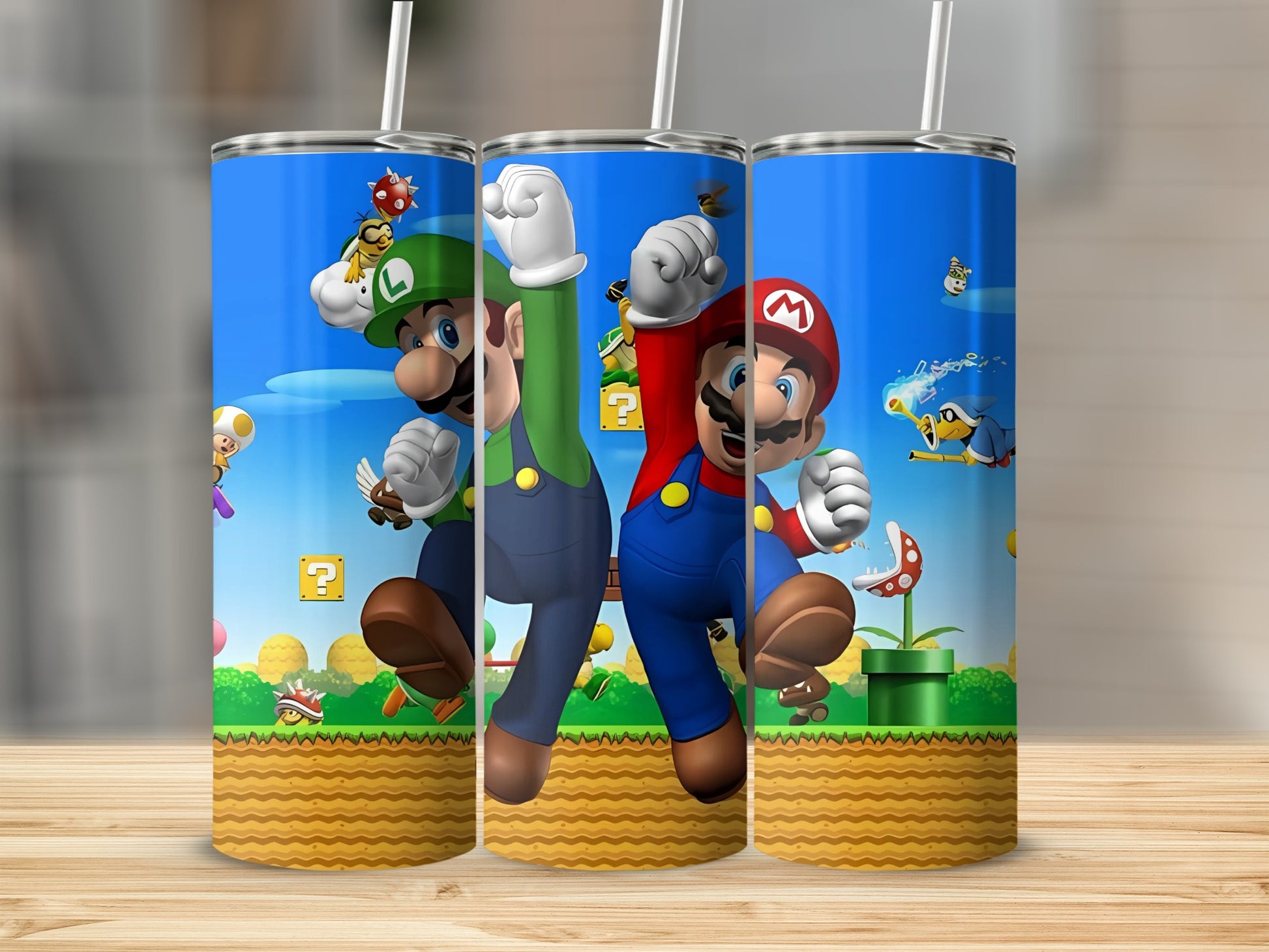 Mario and Luigi Adventure Scene Tumbler Cups Three-Pack
