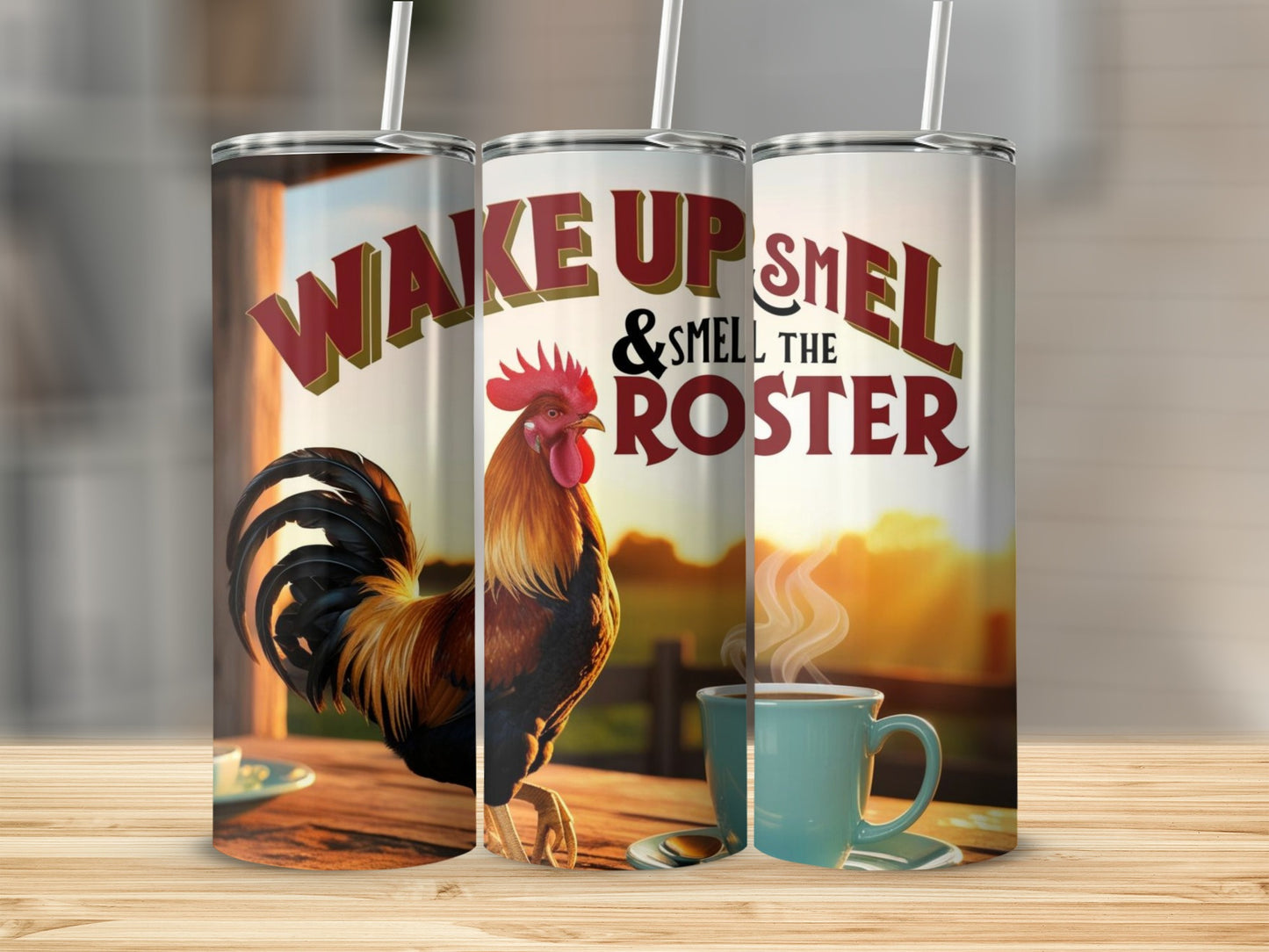 Wake Up and Smell the Rooster Travel Tumbler