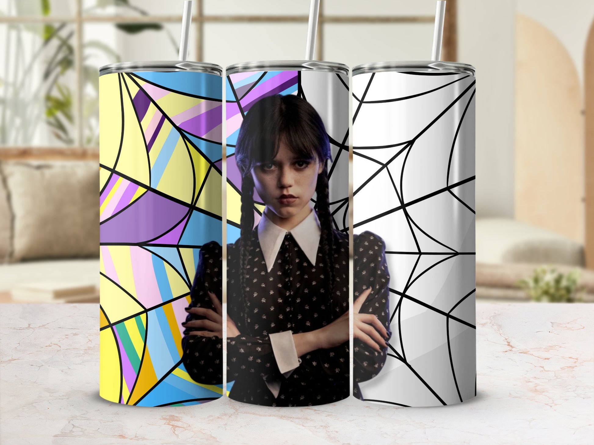 Colorful Abstract and Gothic Character Tumblers