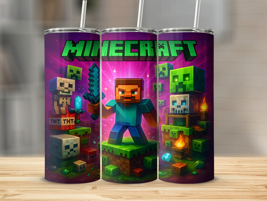Vibrant Minecraft Characters and Blocks Tumbler