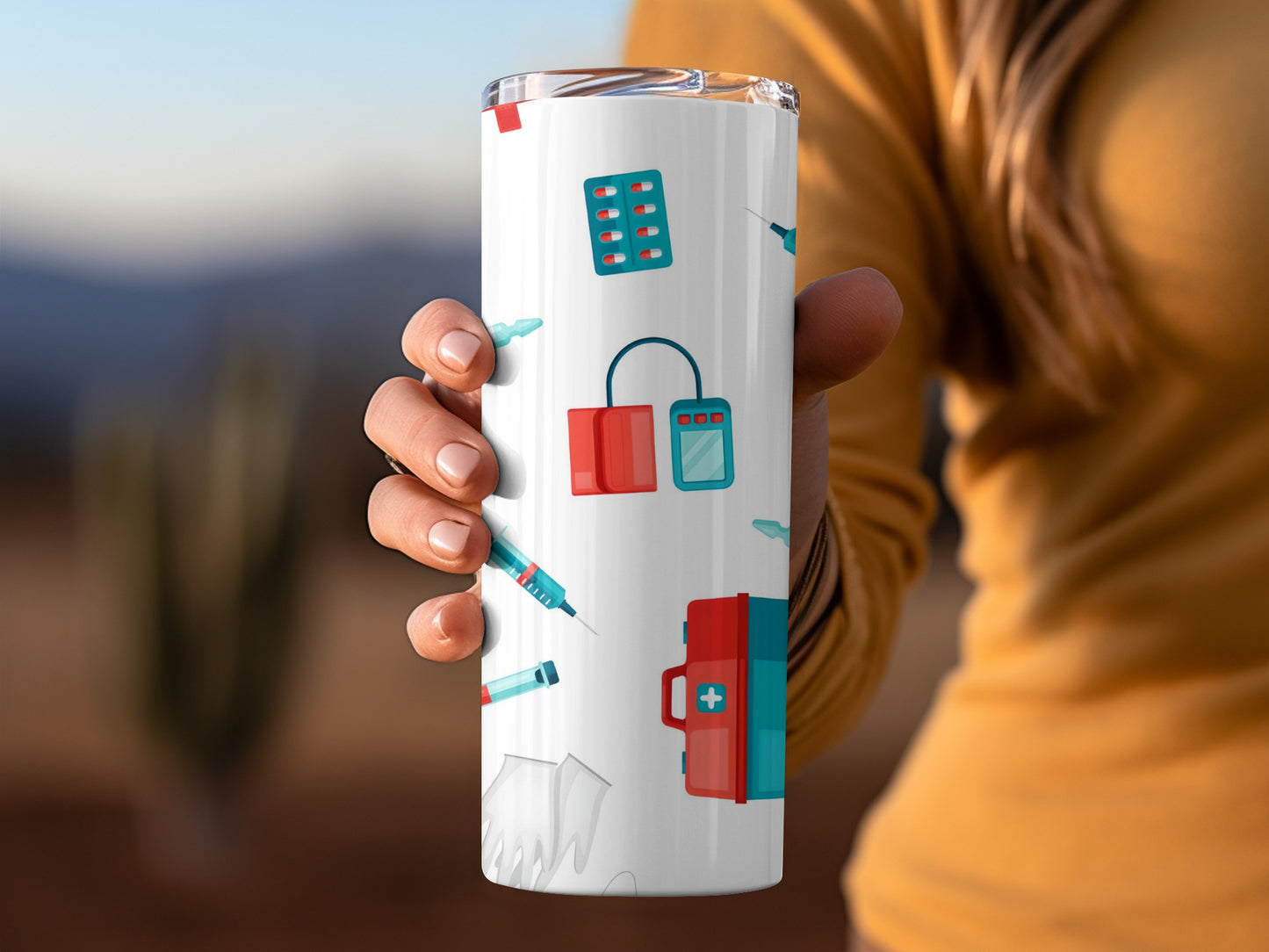 Medical Themed Travel Tumbler with Healthcare Graphics