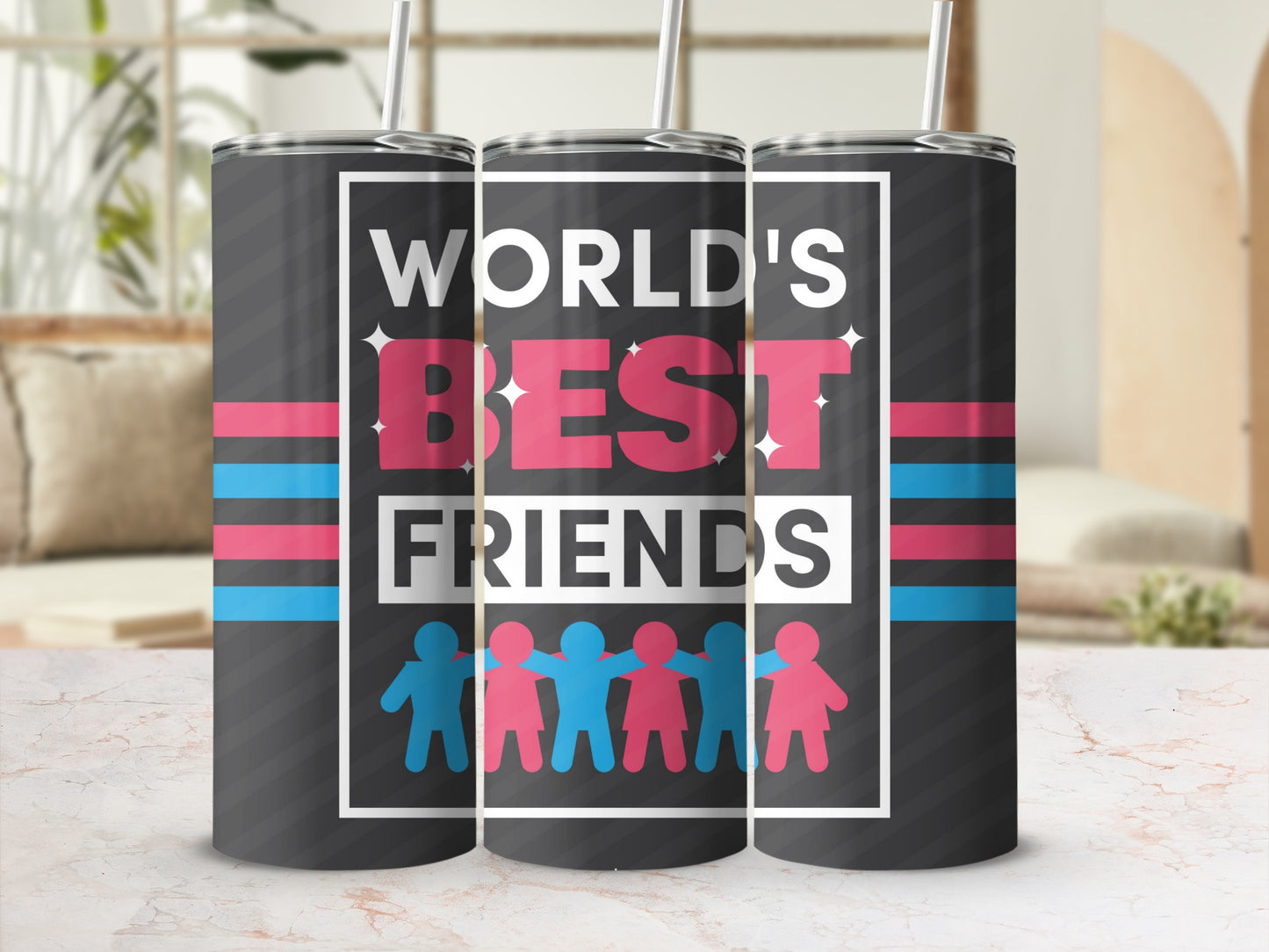 World's Best Friends Insulated Tumbler with Straw