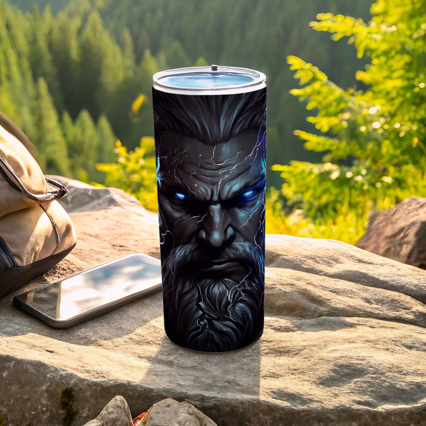 Electrifying Blue-Eyed Warrior Insulated Tumbler