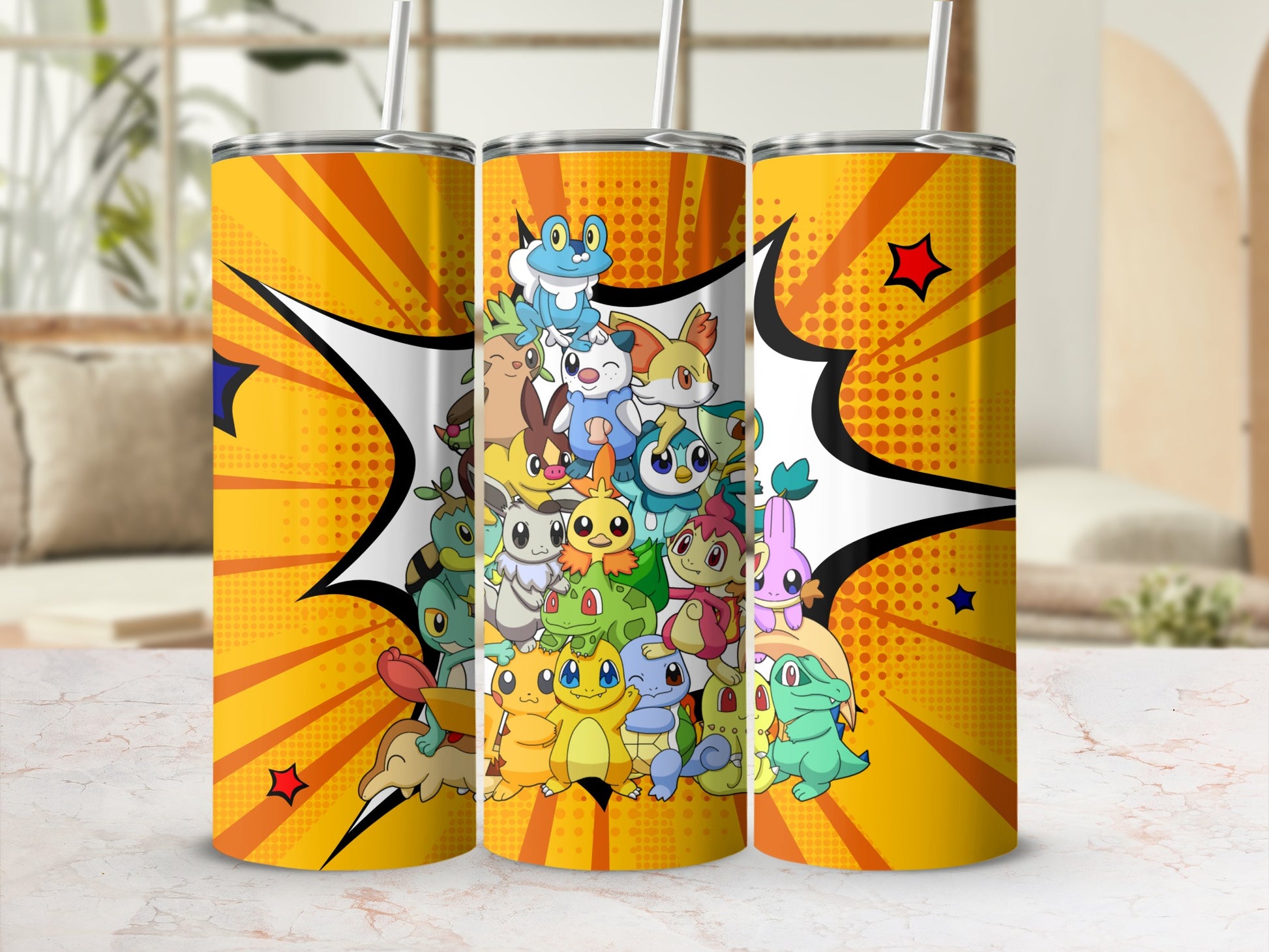 Colorful Cartoon Character Graphic Tumbler Cups