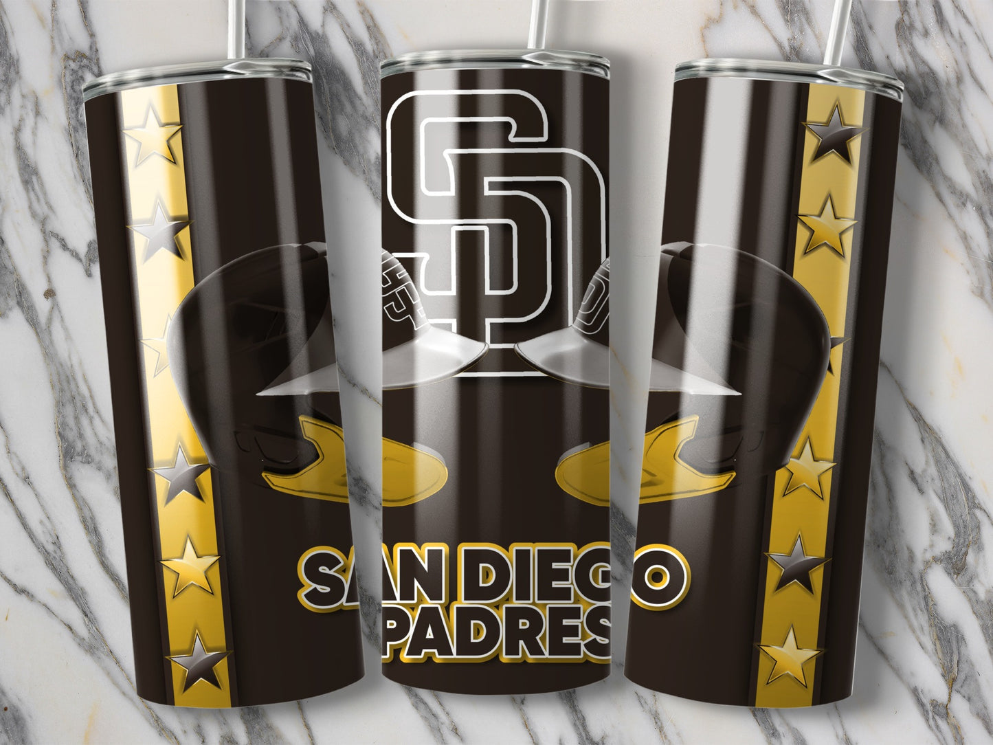 San Diego Padres Helmets Stars Team Design Custom Tumblers
