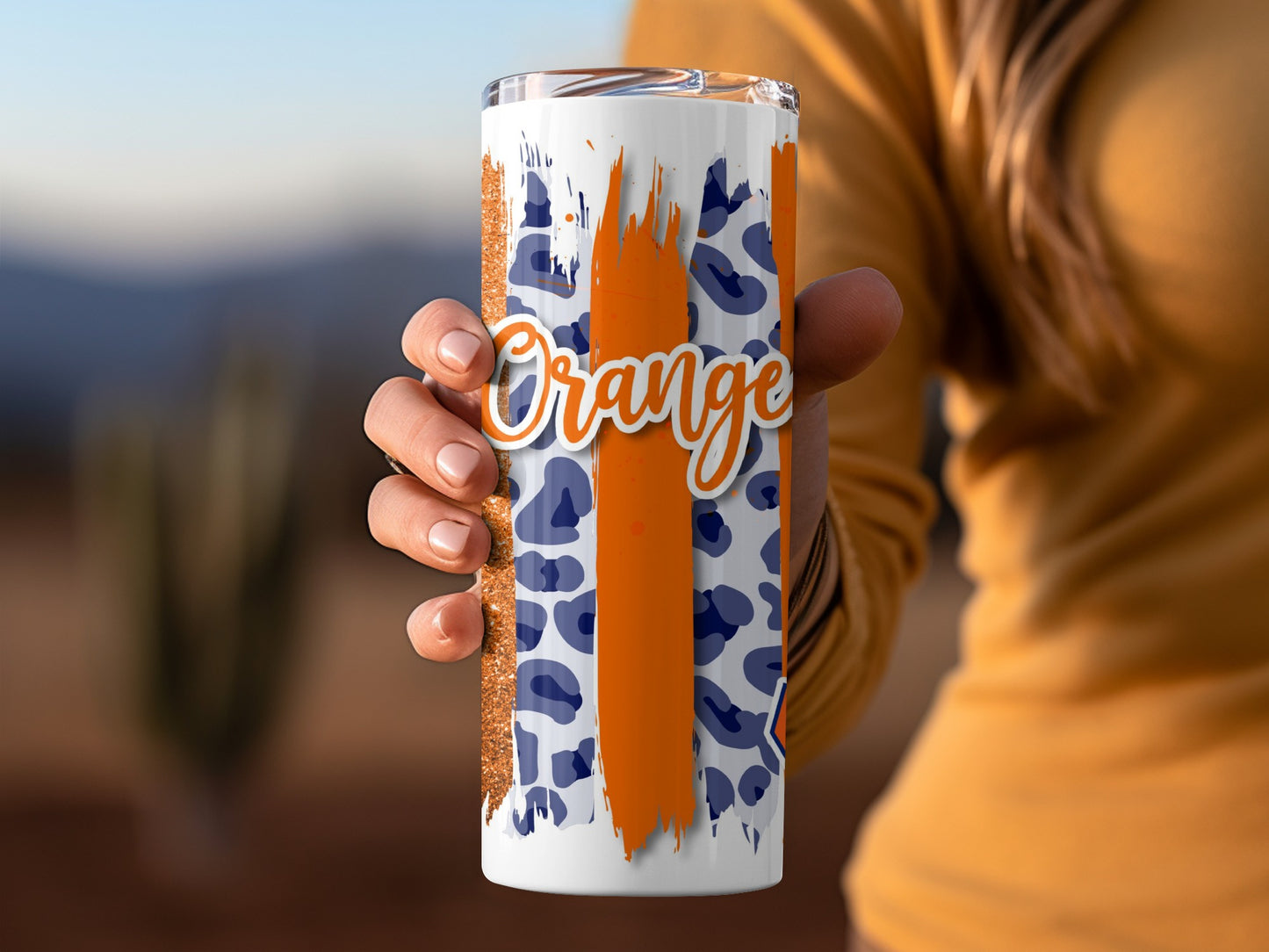 Orange Word Syracuse Stripes Leopard Print Tumblers