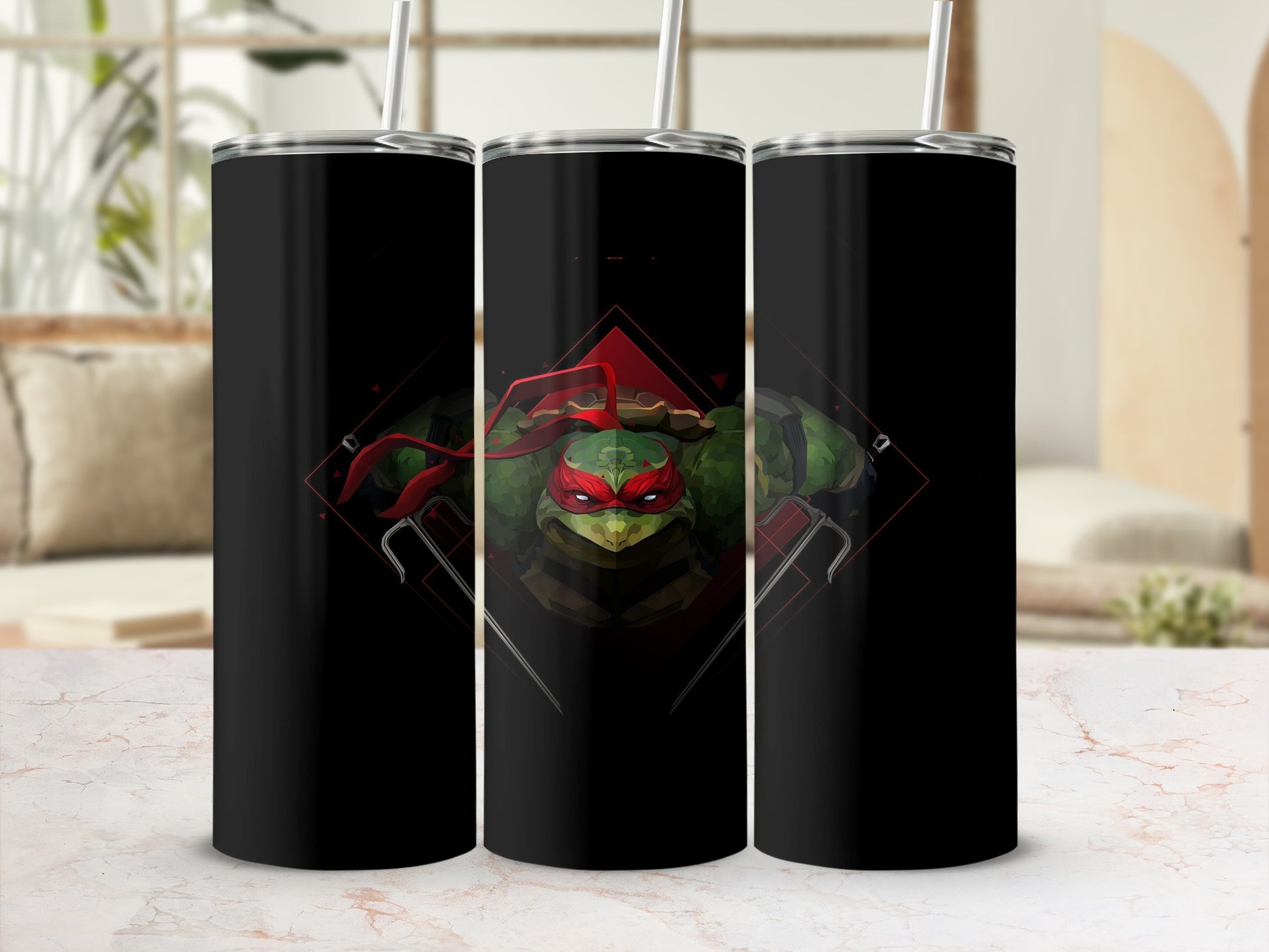 Stealthy Ninja Warrior Design Stainless Steel Tumbler