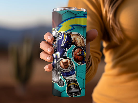 San Diego Charger Logo On Hexagon Background Tumblers
