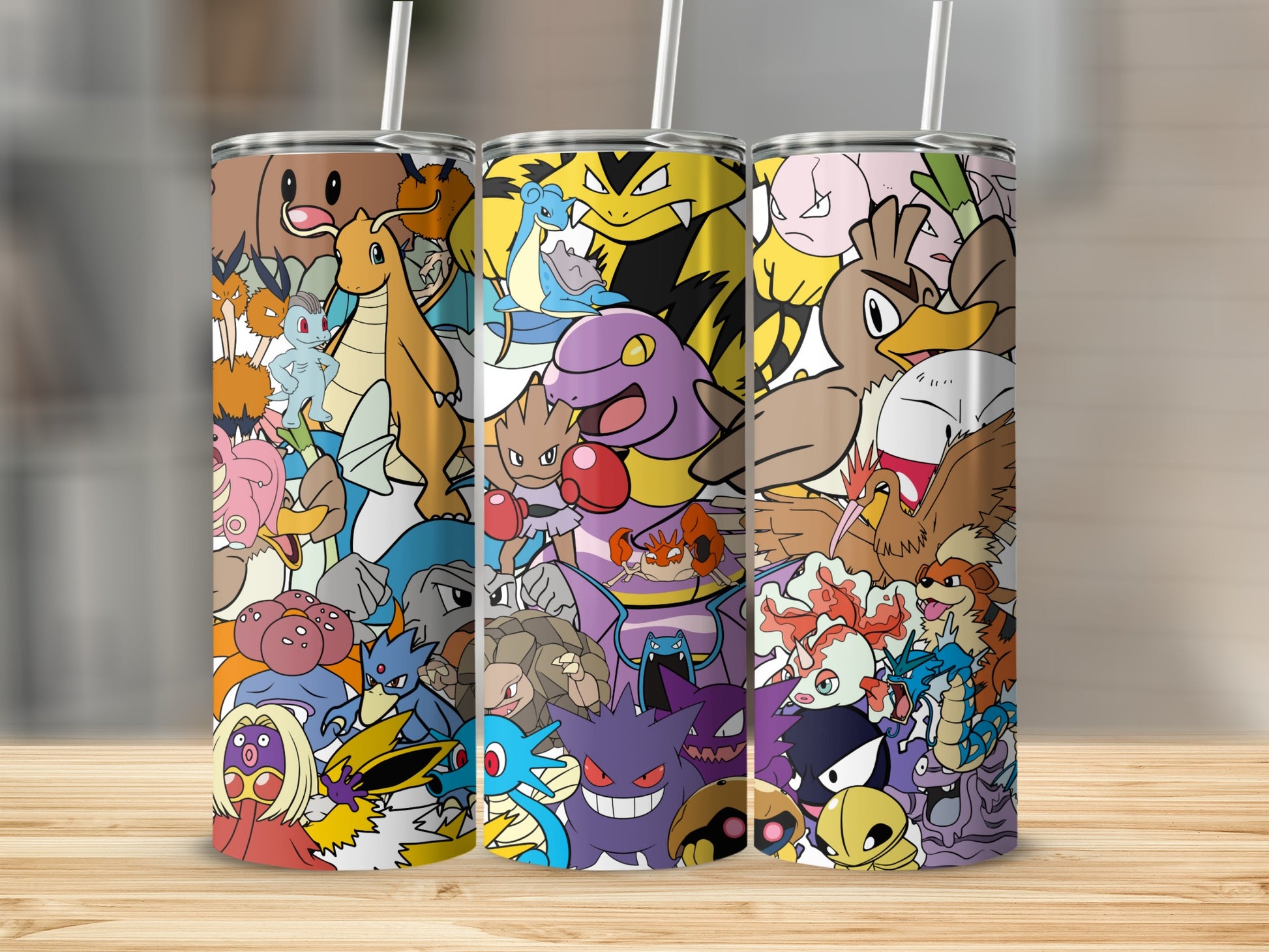 Colorful cartoon character design printed tumbler