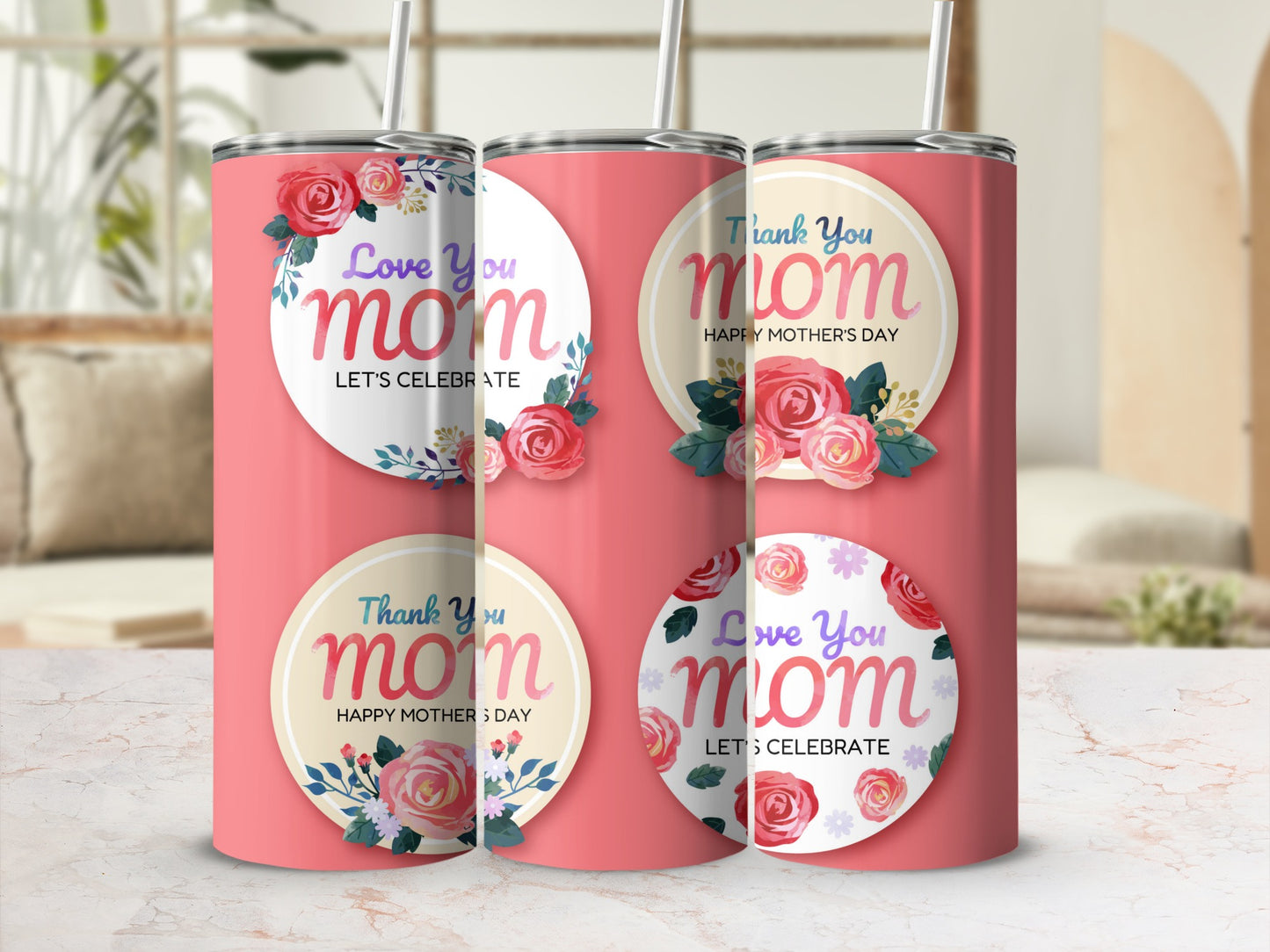 Love You Mom Let's Celebrate Mother's Day tumbler